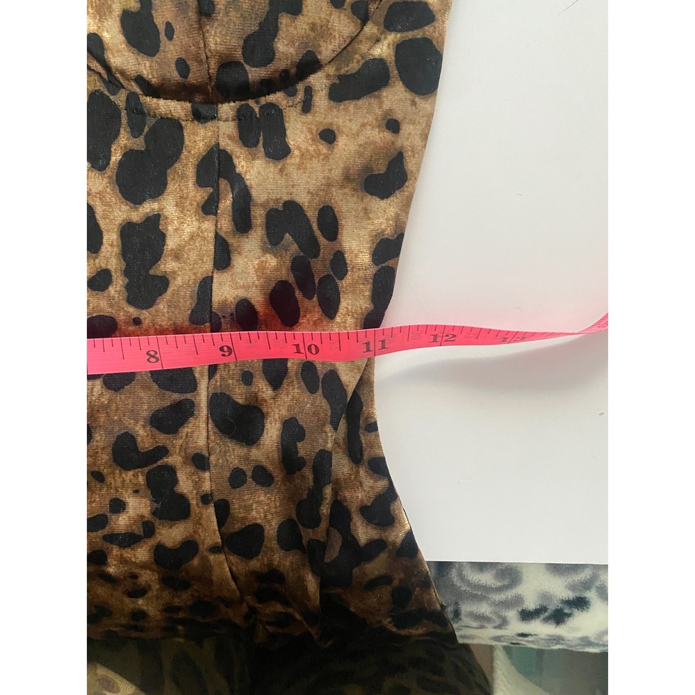 Windsor Leopard Print Velvet Bodycon Mini Dress Spaghetti Straps Sexy‎ - Picture 7 of 7
